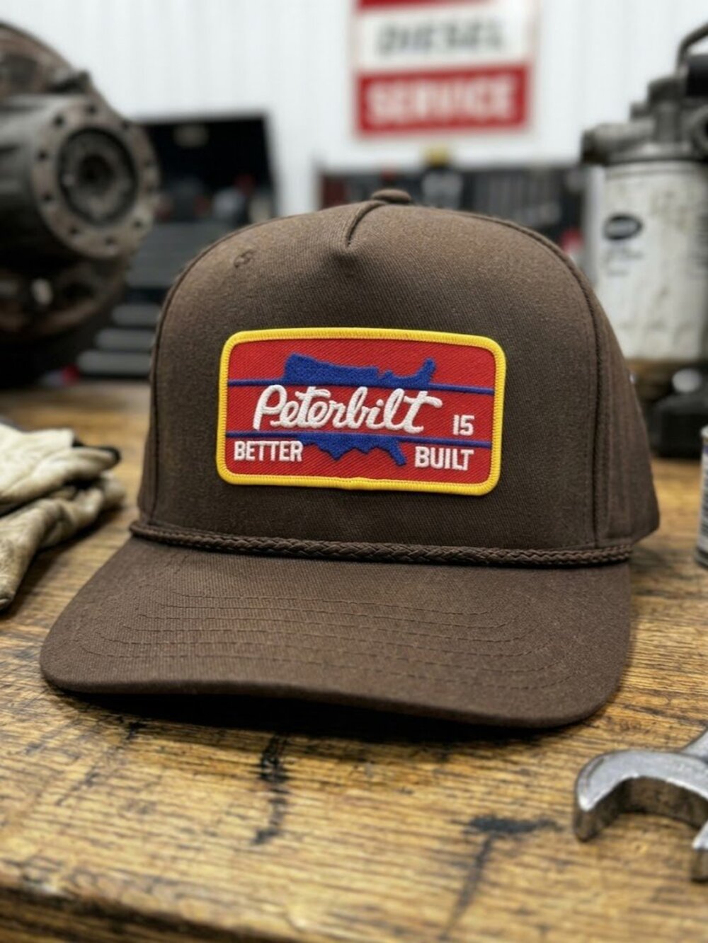 Vintage Peterbilt Hat Better Built Truck Patch OTTO Brown Rope Snapback Cap New
